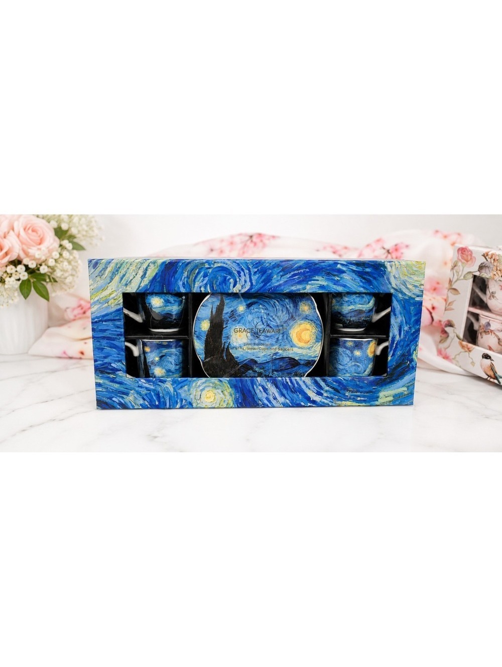 Grace Teaware 8-Piece Gift Set Van Gogh Starry Night